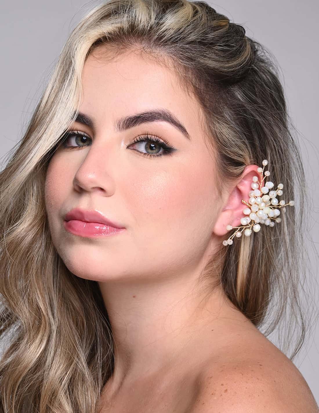 Ear Cuff Glimmer Murano Marfil