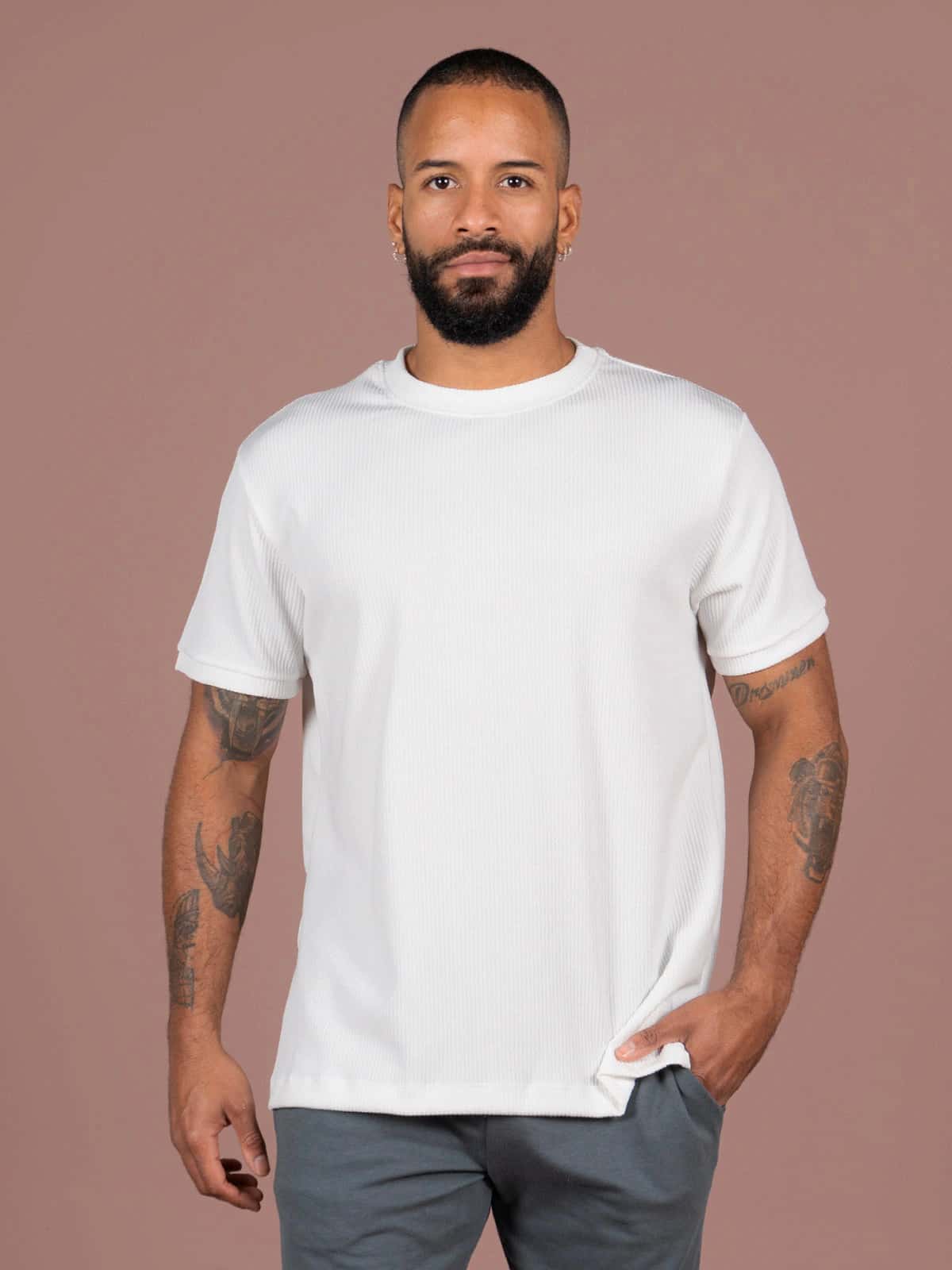Camiseta hombre atenas slim ivory