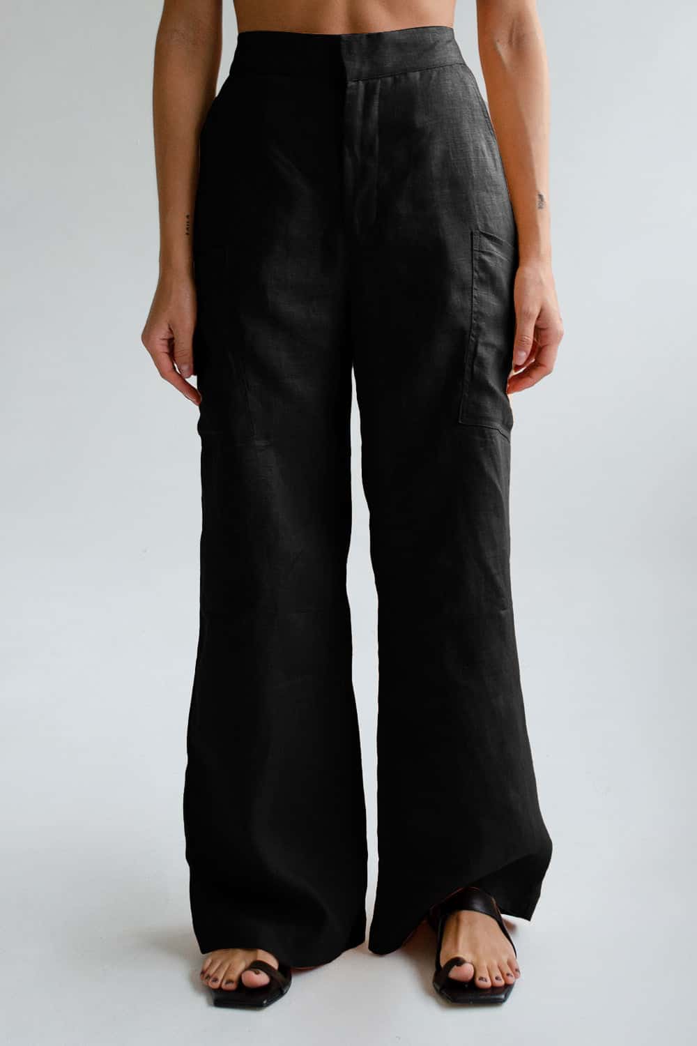 Pantalón Carpenter de Lino - Negro
