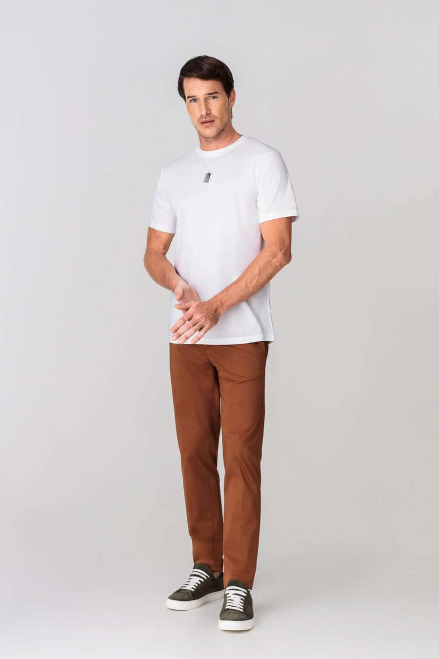 Men's cotton basic t-shirt white