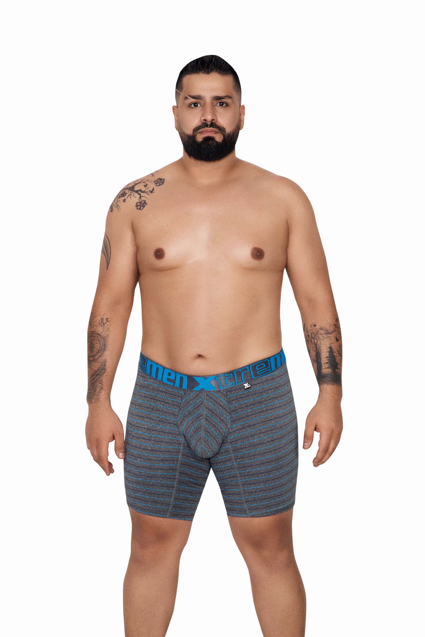 BOXER MICROFIBRA RAYAS EXTRAGRANDE  TURQUESA