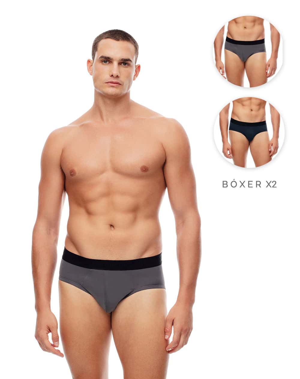 Bóxer brief algodón jersey x2unds surtido hombre