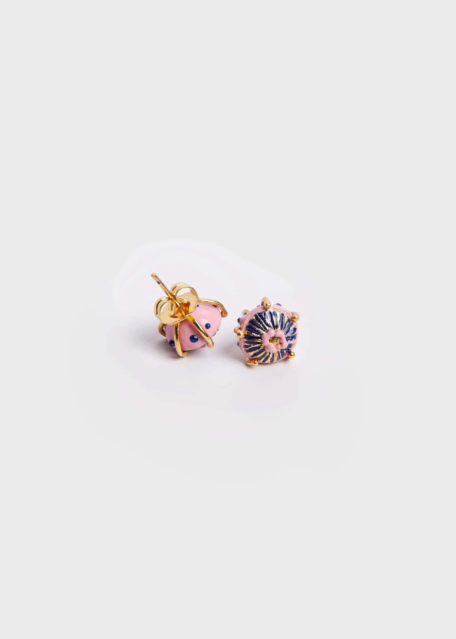Aretes mini sombrerito azul rosa