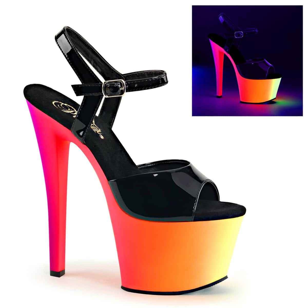 Zapatos sandalias bajo pedido Tacones Plataforma Poledance Pleaser RAINBOW309UV