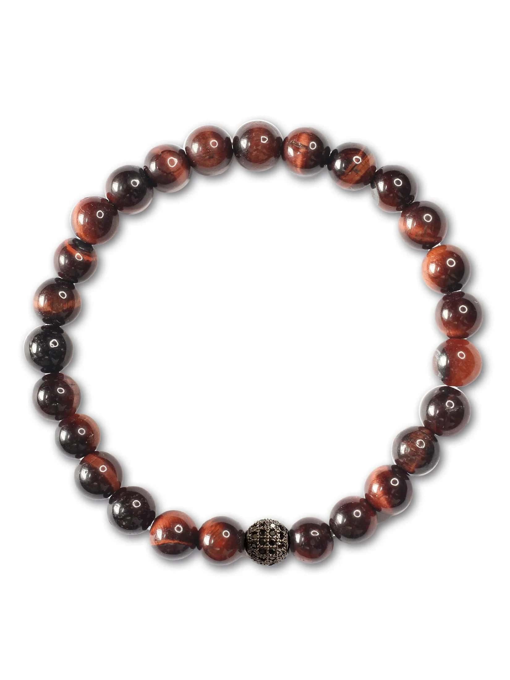 Brazalete Ojo de Tigre Rojo 6mm