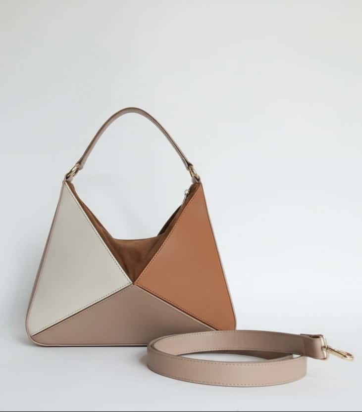 BOLSO TRIANGOLI NUDE X BEIGE X MIEL - miniatura 2