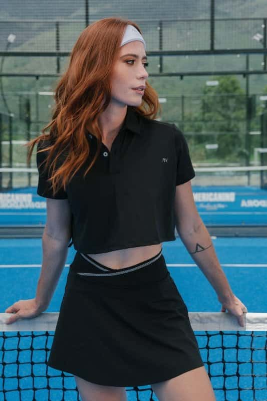 Cropped Polo Negro