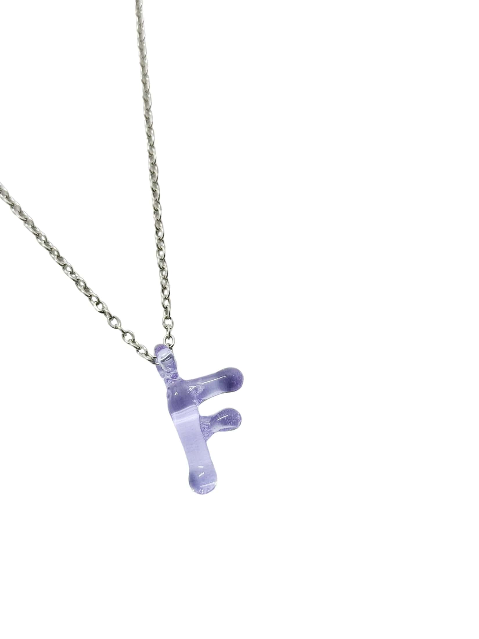 purpple glass necklace 1 letter - miniatura 8