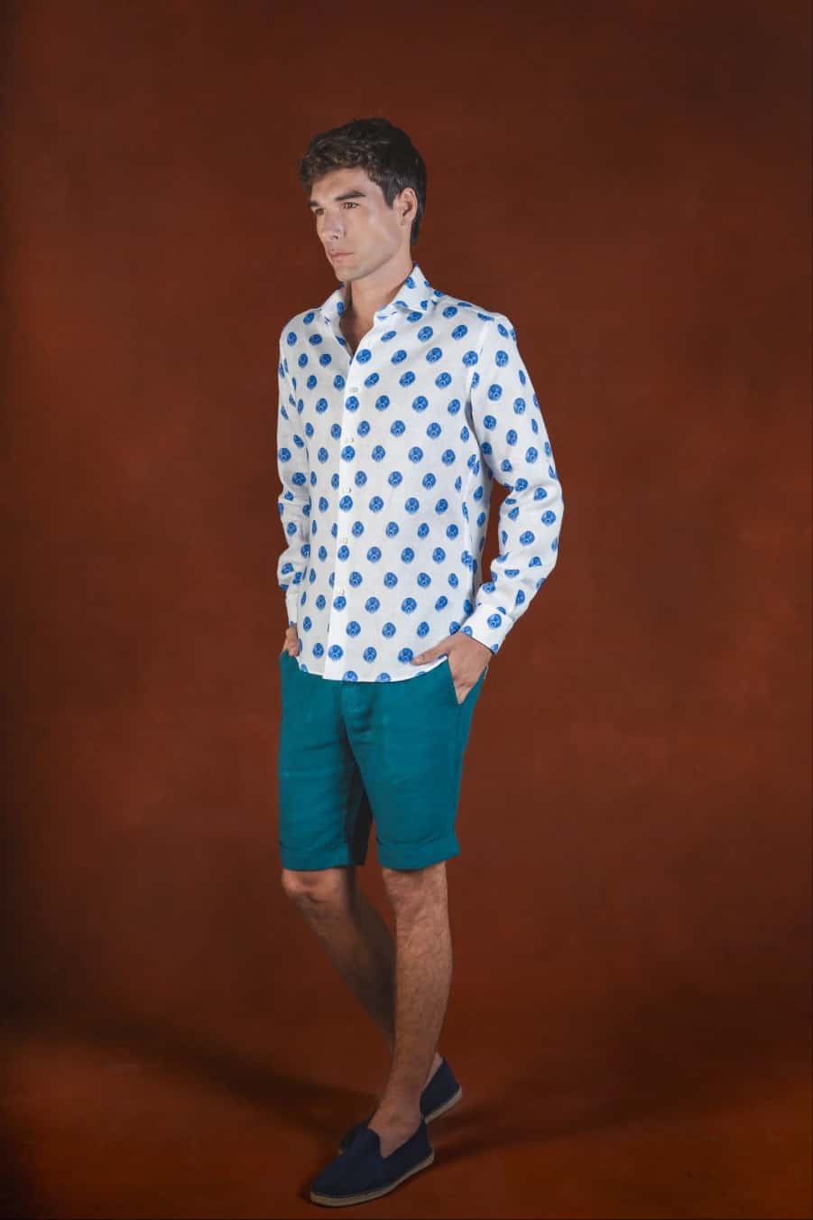 Men's Ventaligo linen shirt blue