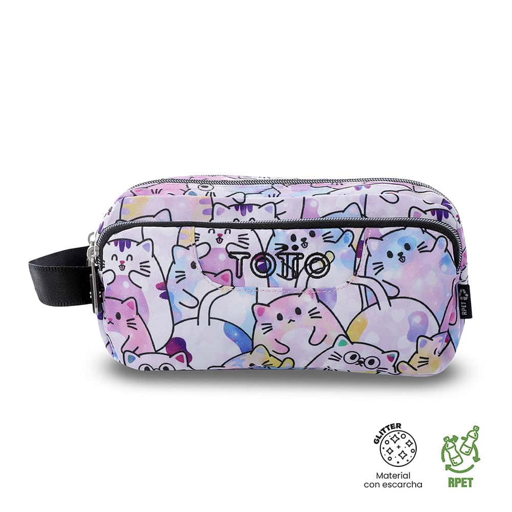 Cartuchera Multiuso Agapec Glitter Grande Rosada Mujer