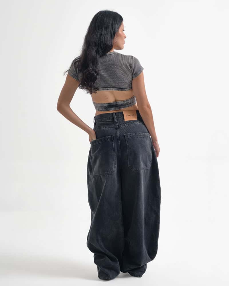 Crop Top Gris Acid Wash - miniatura 4