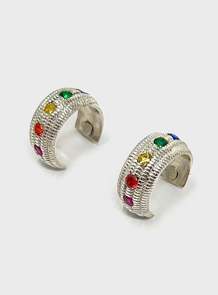 Candonga argolla plata maizal multicolor - miniatura 1