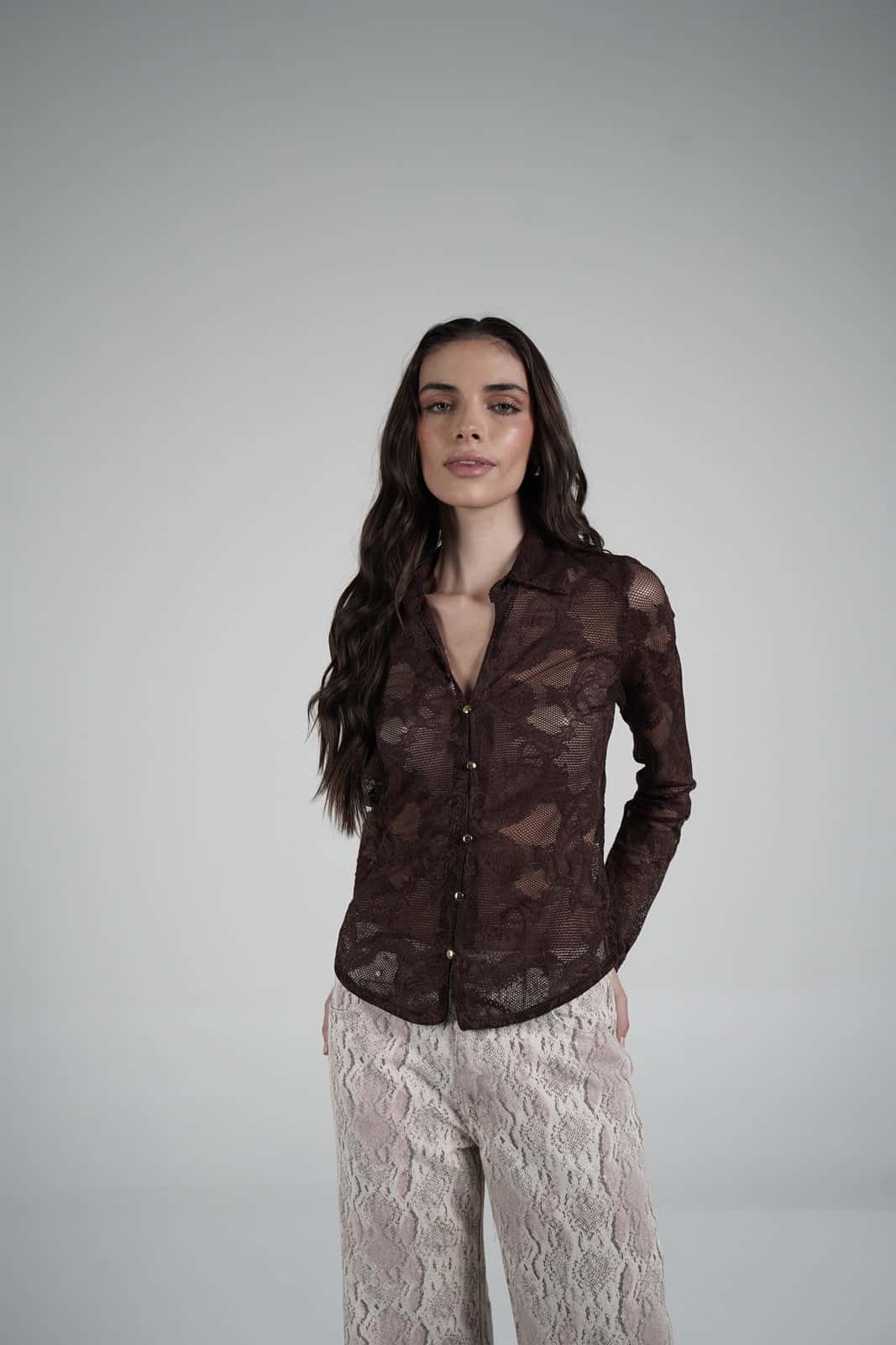 Lace Blouse (Marrón)