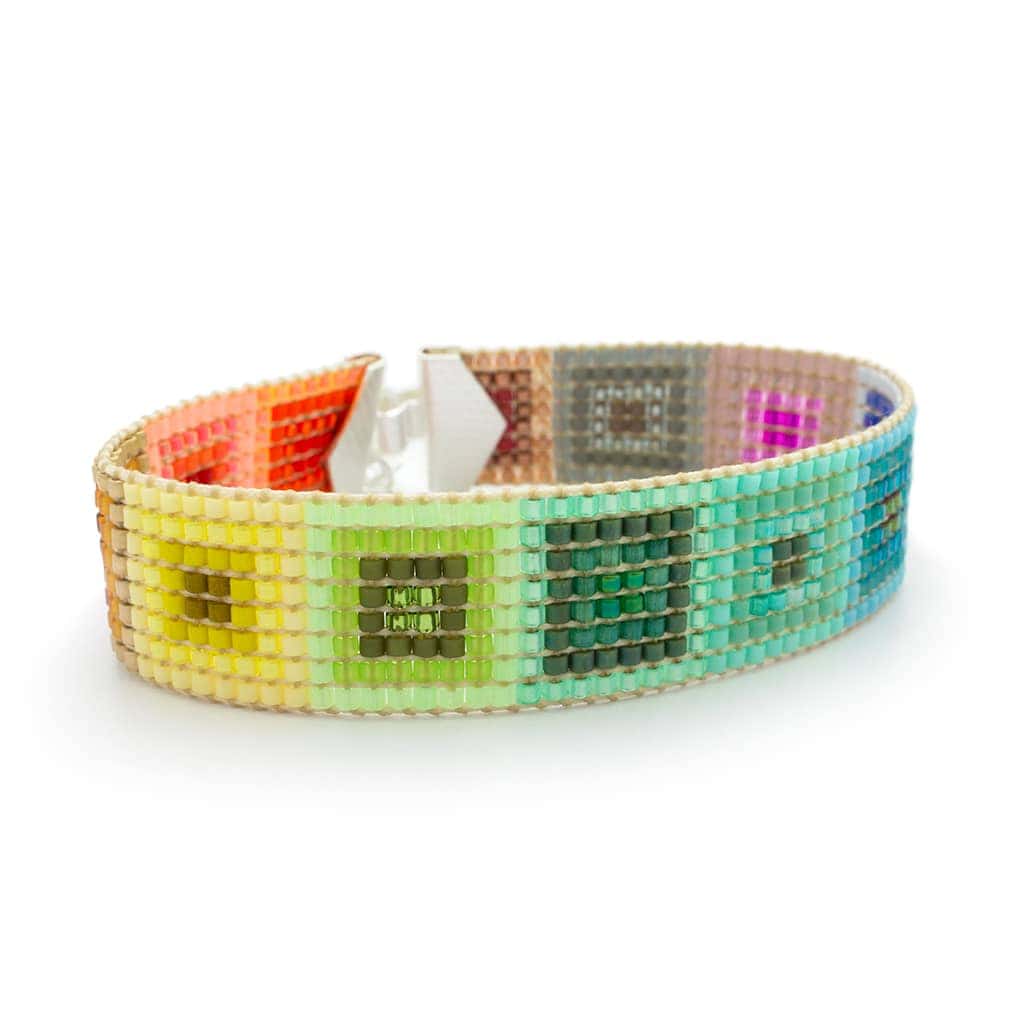 PULSERA CUADRADOS ARCO IRIS