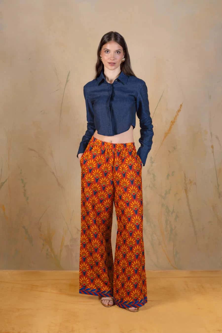 Women's Annona linen trousers terracotta