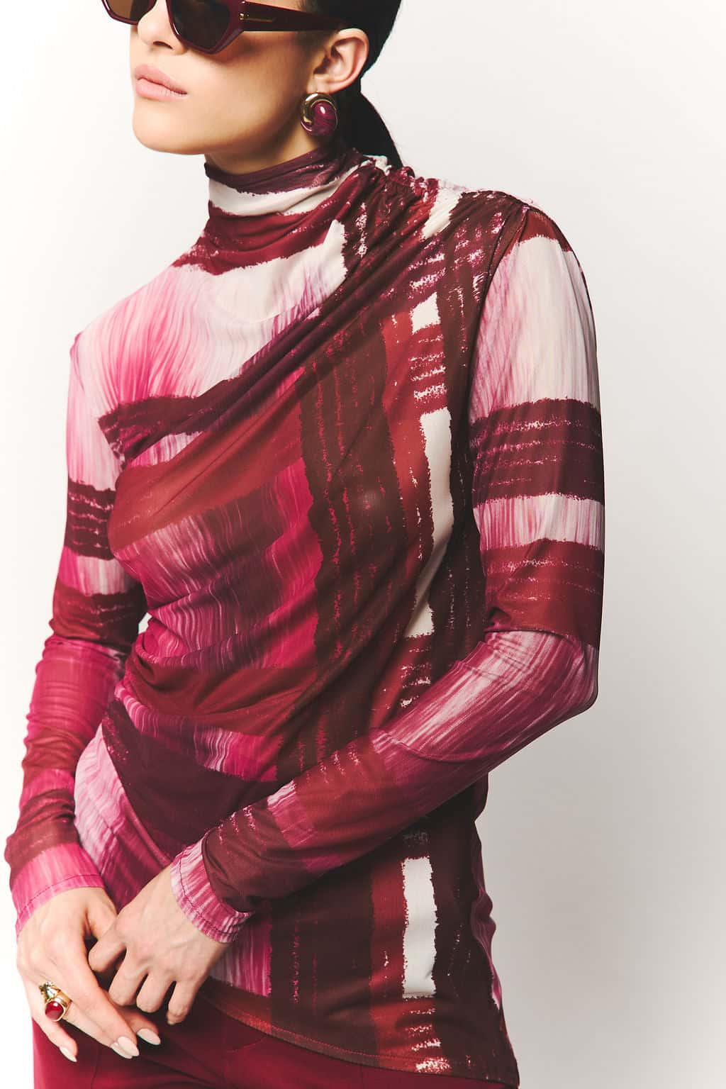 Top mesh Alpha Burgundy - miniatura 1
