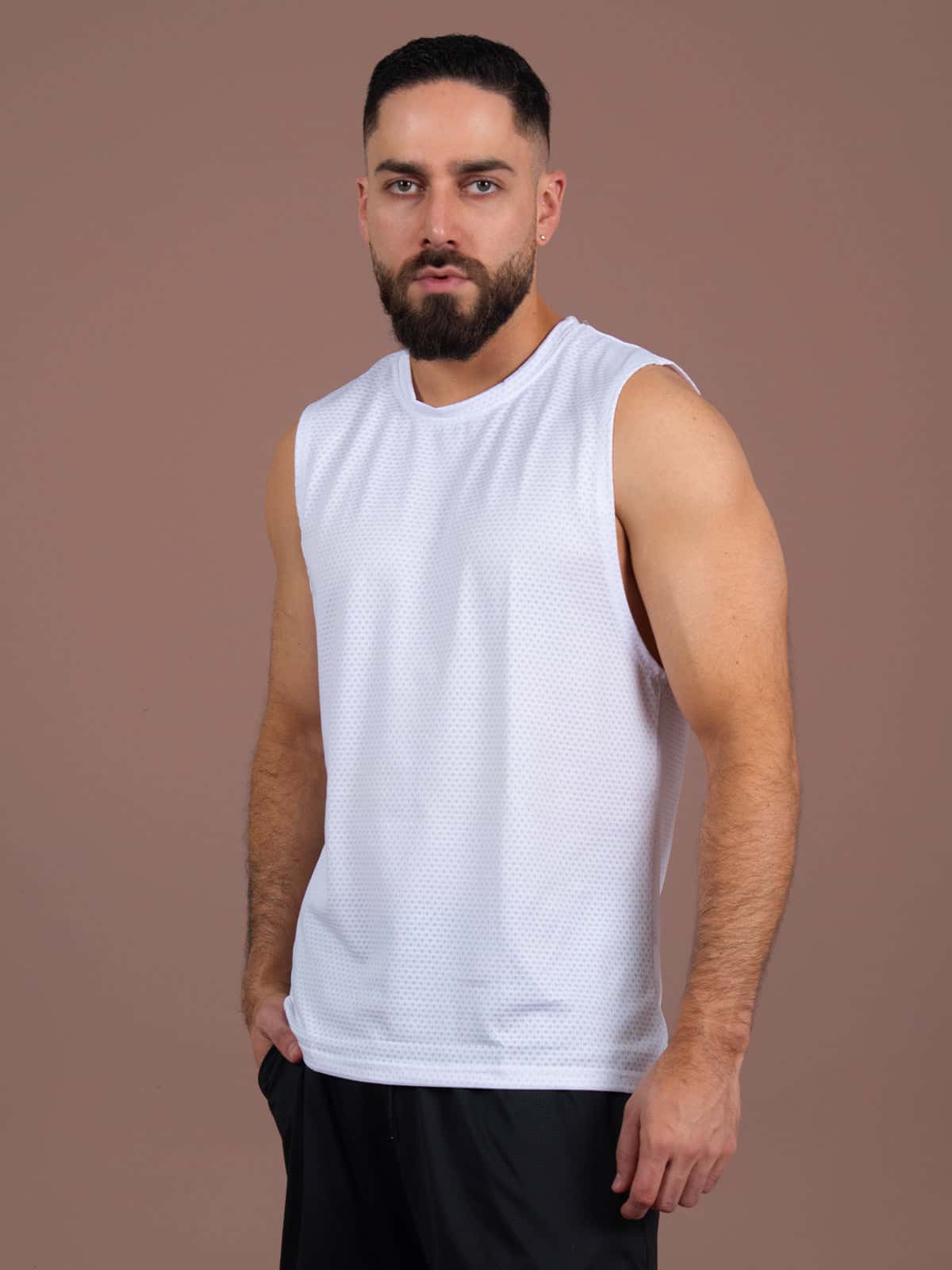 camisilla hombre panal blanco