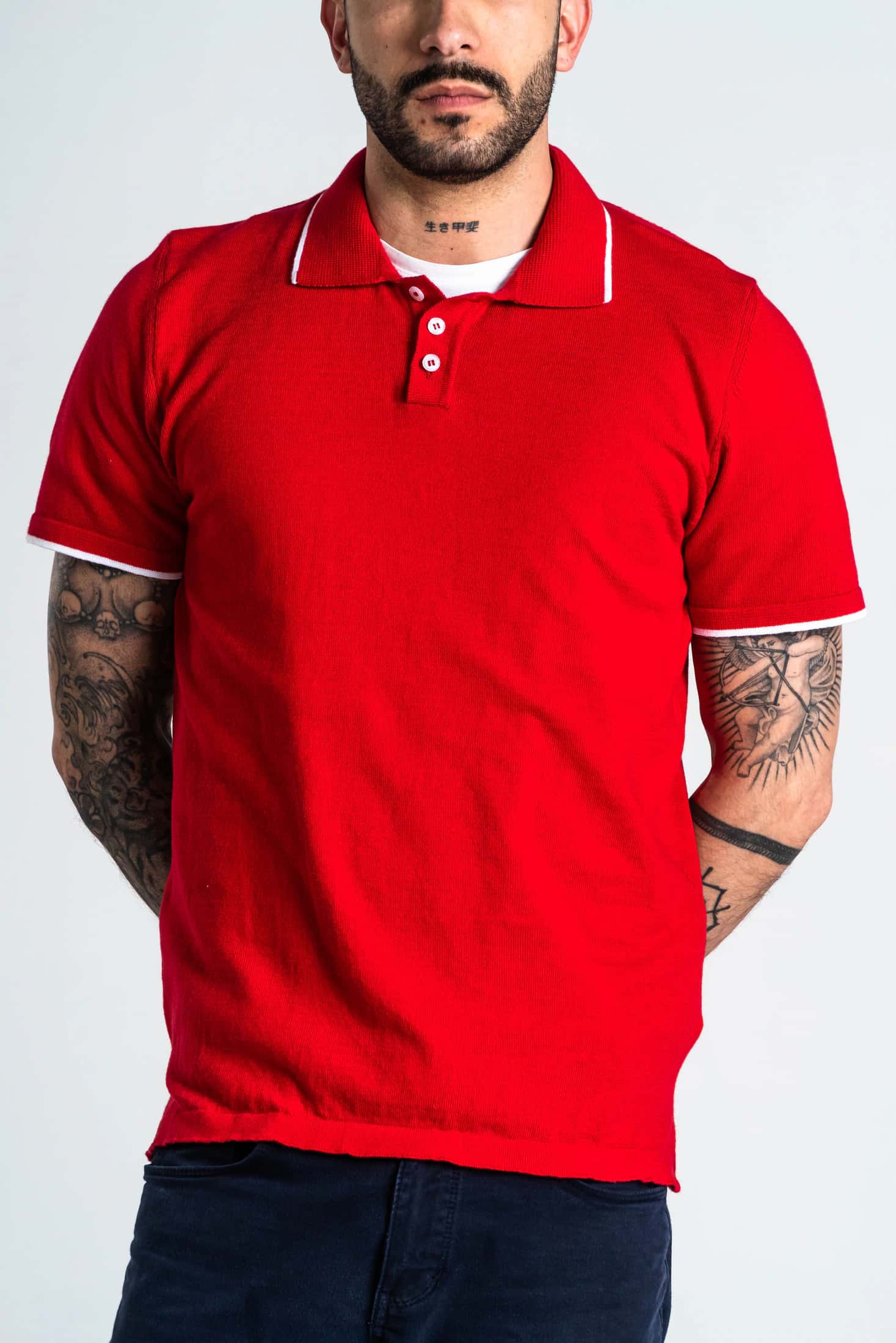 Polo Punto Algodón Rojo