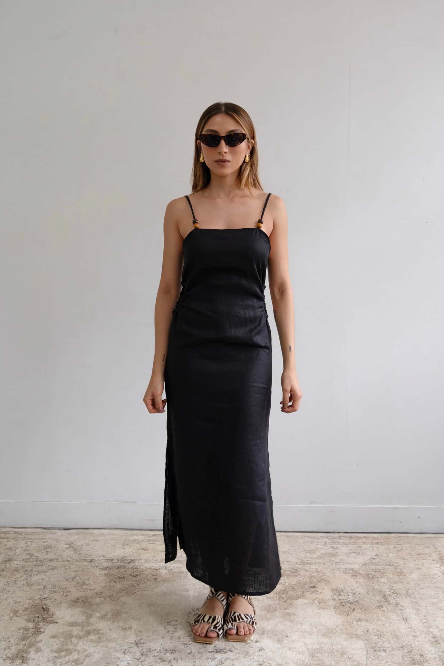 Vestido Bahía de lino | Negro