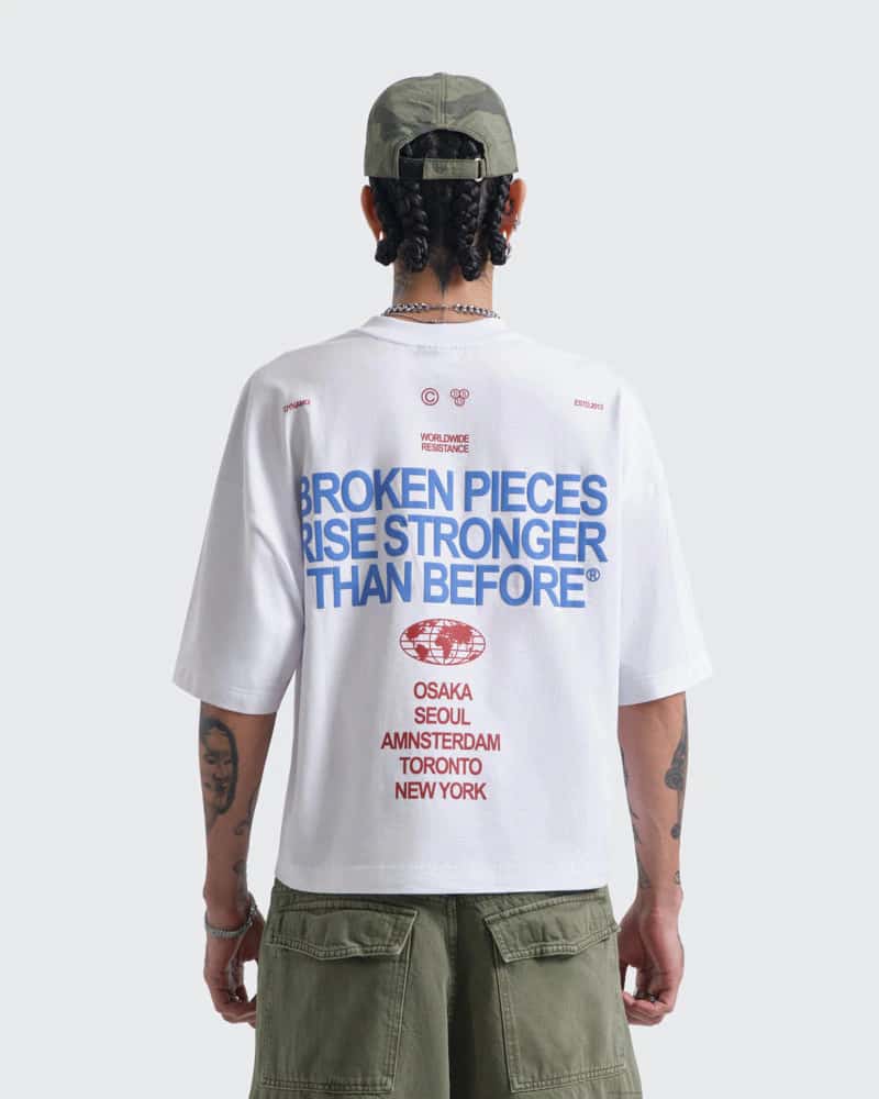 Camiseta  Blanca Boxy Broken - miniatura 1