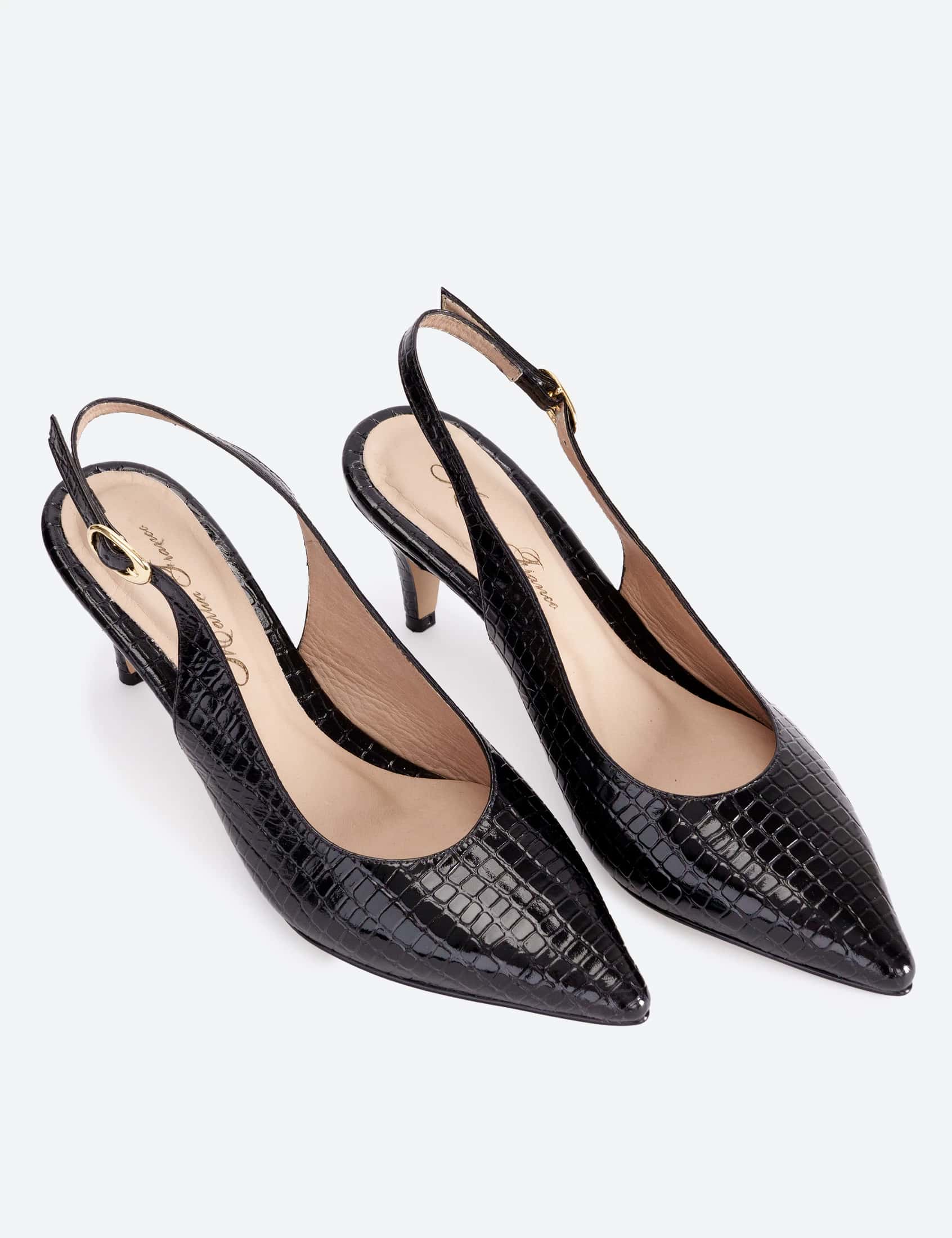 TACONES ZURICH CROCO NEGRO - miniatura 3