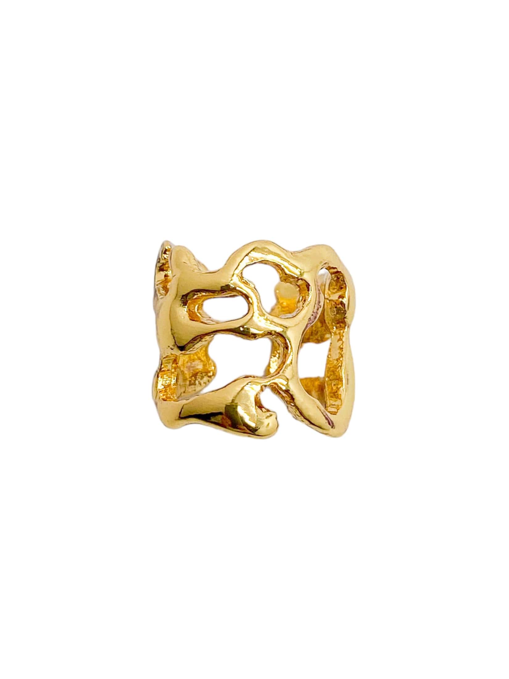 ear cuff irregular redondo cosmic water gold - miniatura 3