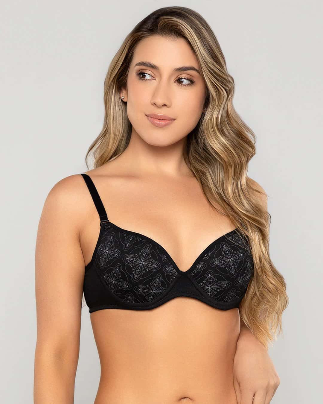 Brasier Media Copa en Algodón Estampado con Tirantes Ajustables Ref. 404 - miniatura 7