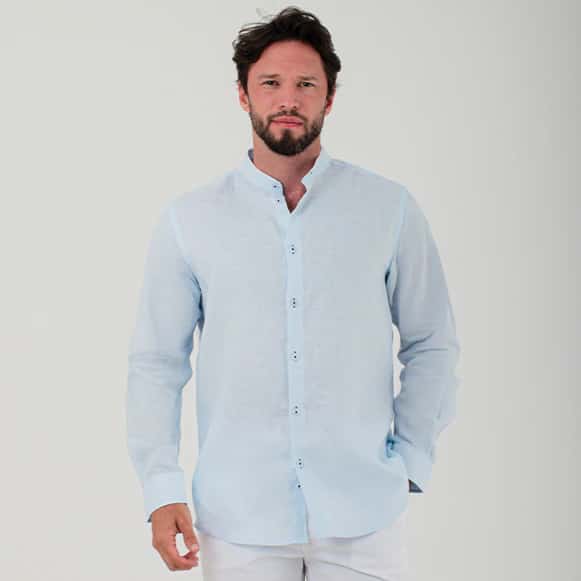 CAMISA ML 100% LINO CUELLO NERU HOMBRE