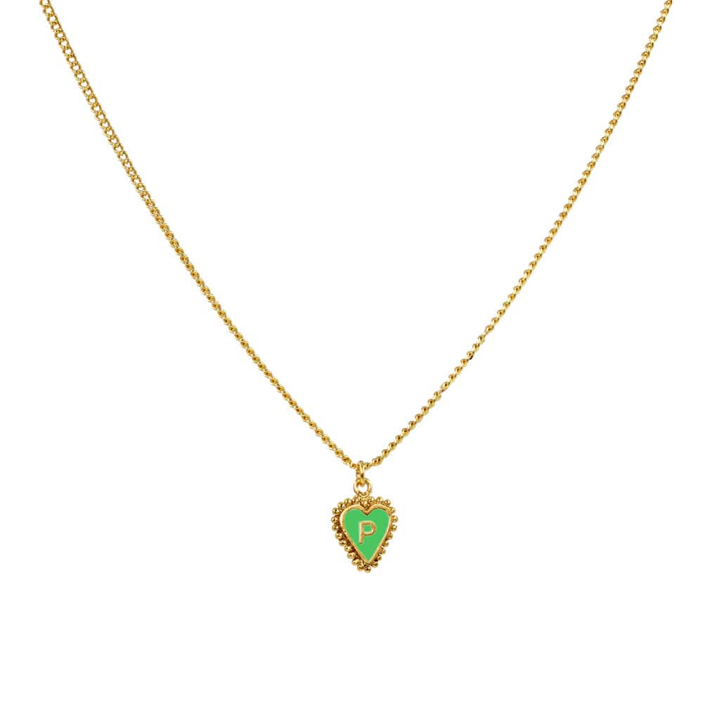 Cadena 1 Letra Heart Verde - miniatura 9