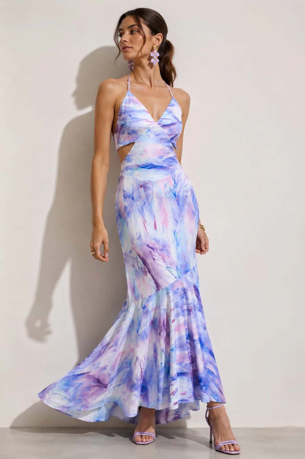 Vestido Oll Plumas Lila - miniatura 1