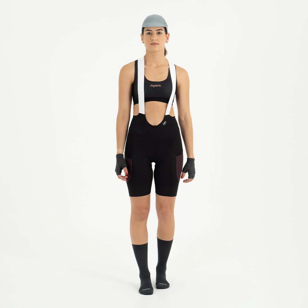 PANTALONETA CICLISMO CON CARGADERAS EVANS CARGO VINO PARA MUJER
