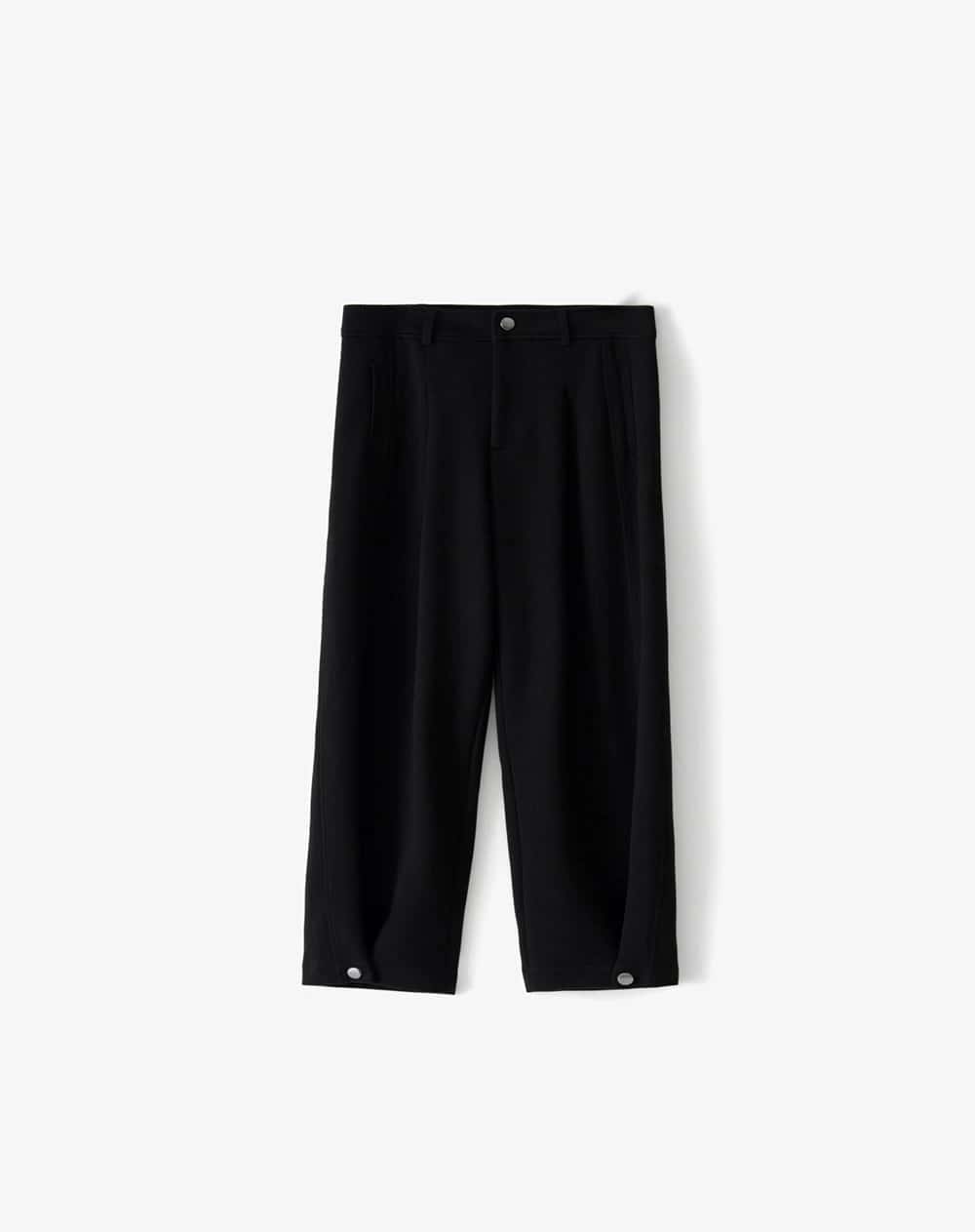 Pantalón loose tiro medio negro mujer