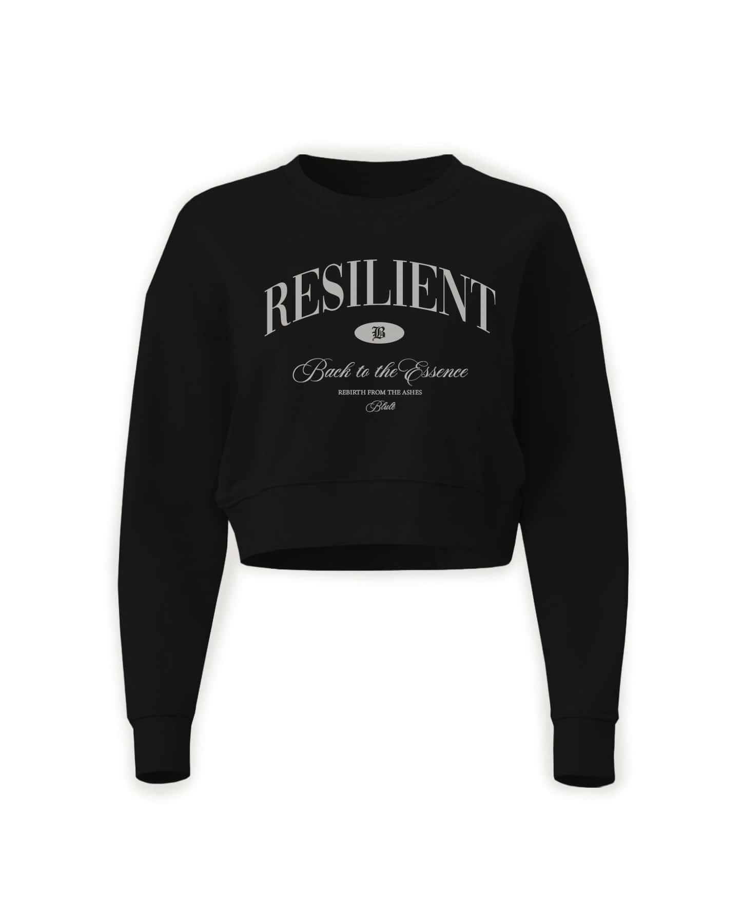 Back to the essence Crewneck Cropped Black