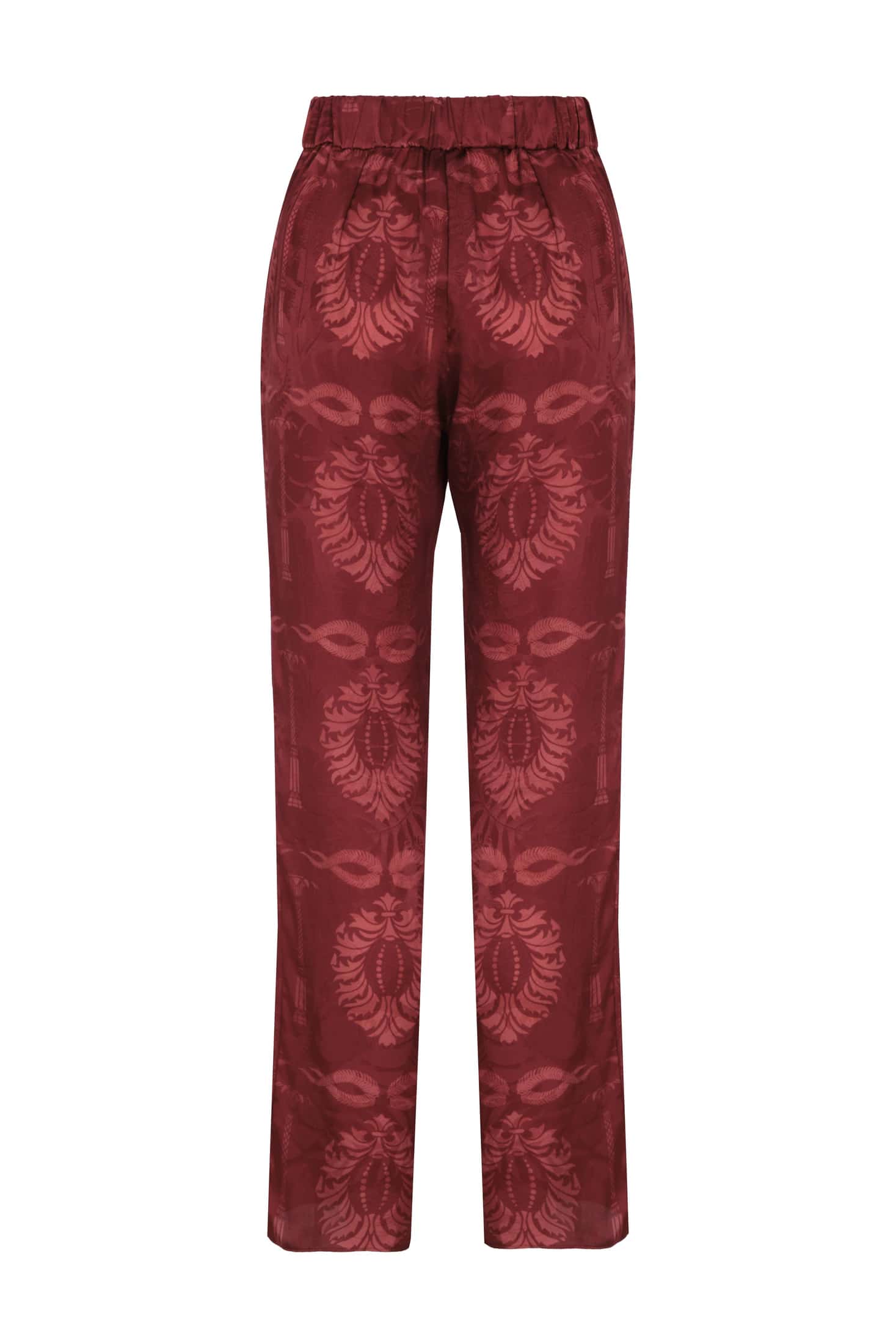 Santo Tomas Silk Jacquard Pants / Wine - miniatura 4