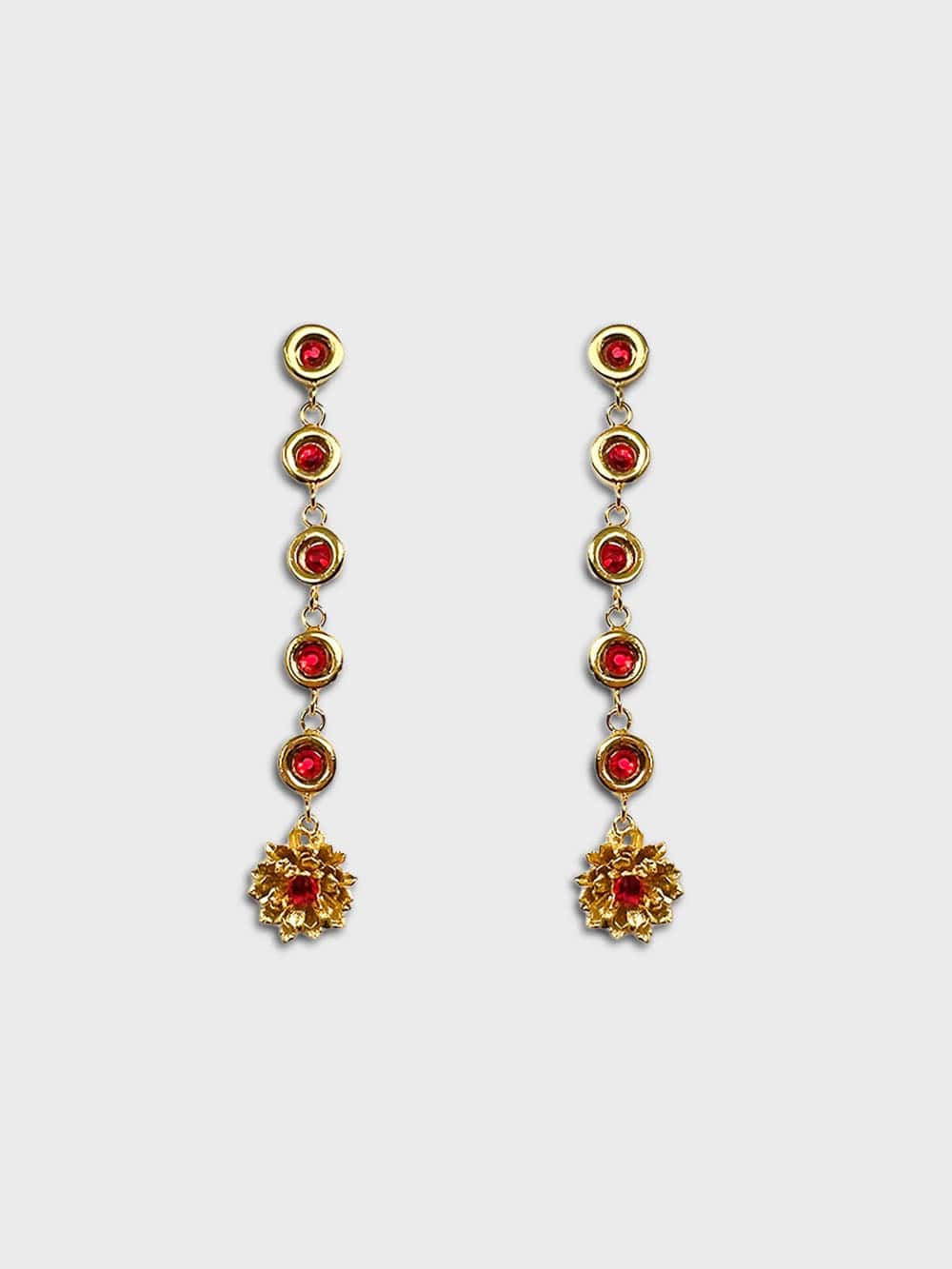 Aretes largos frailejón y cristal - miniatura 3