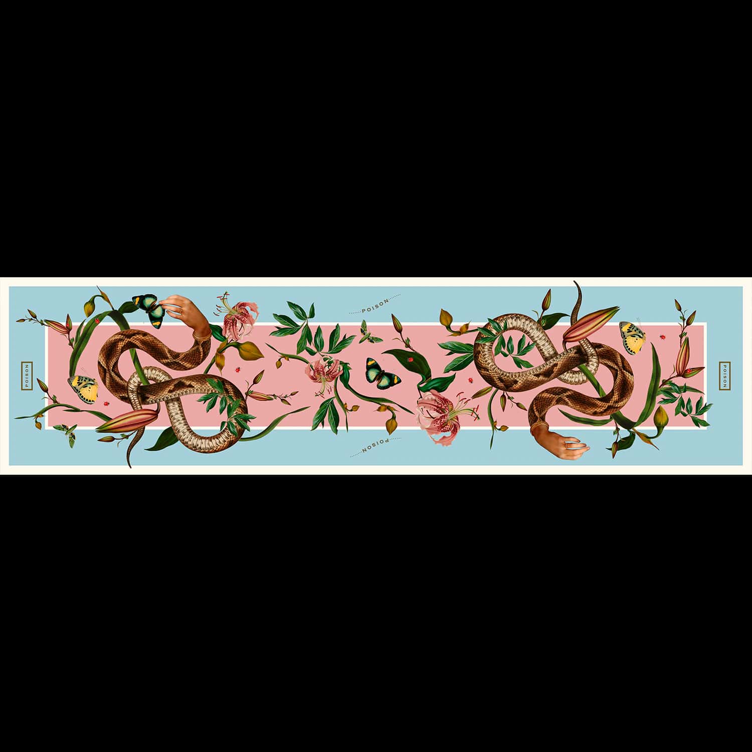 Pashmina - Hand Snake Blue
