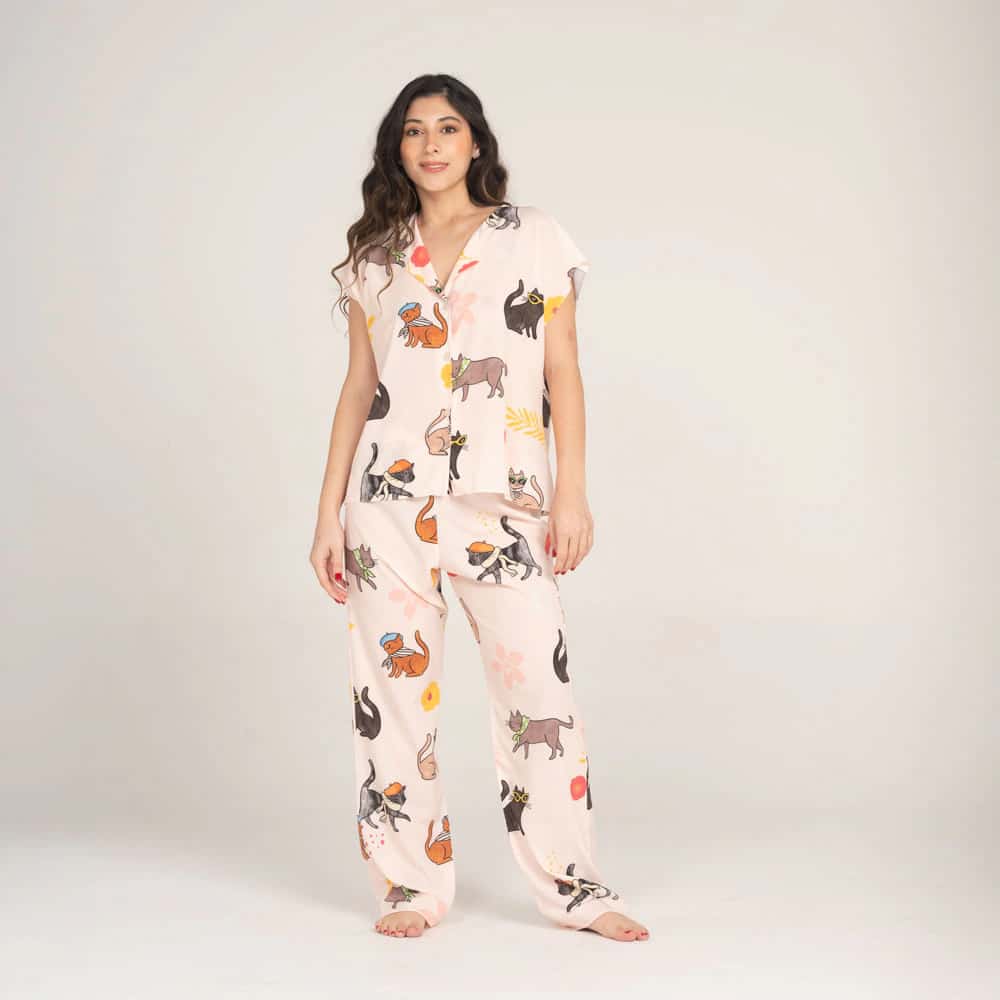 Conjunto de Pijama Pantalón Largo Gatuna
