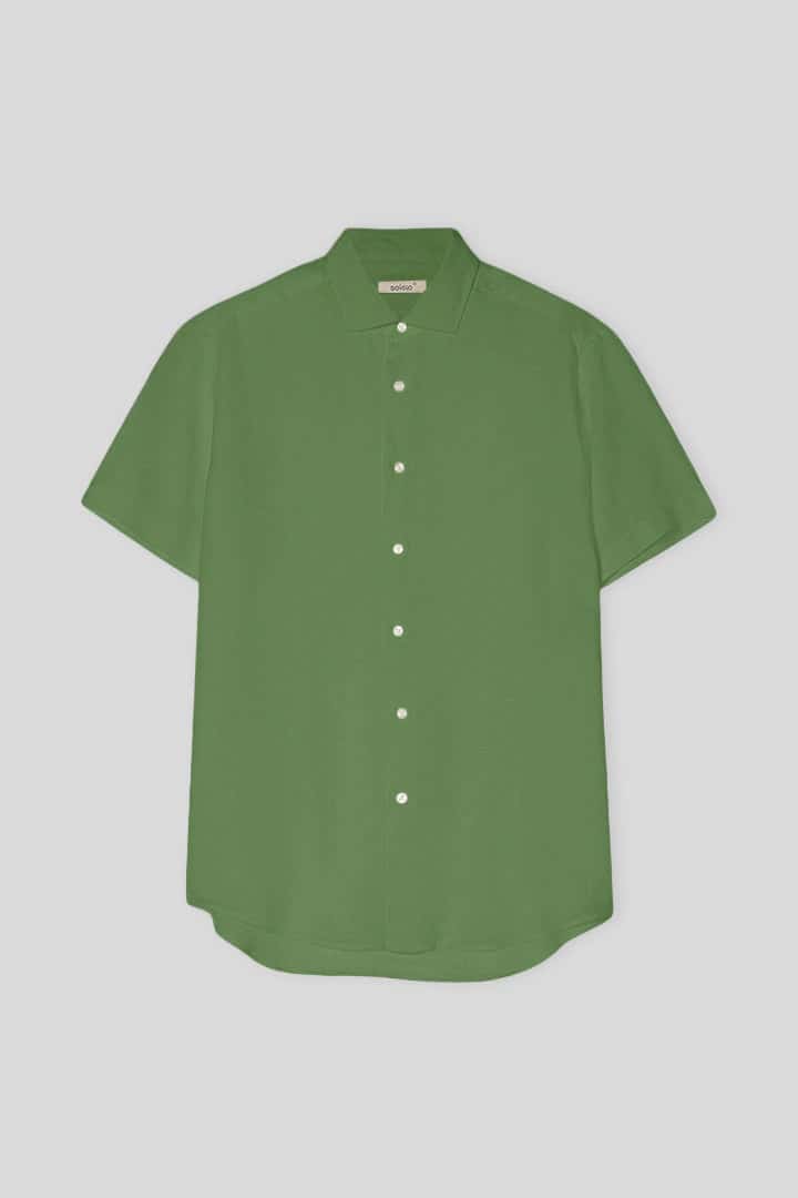 Men's linen shirt forest green