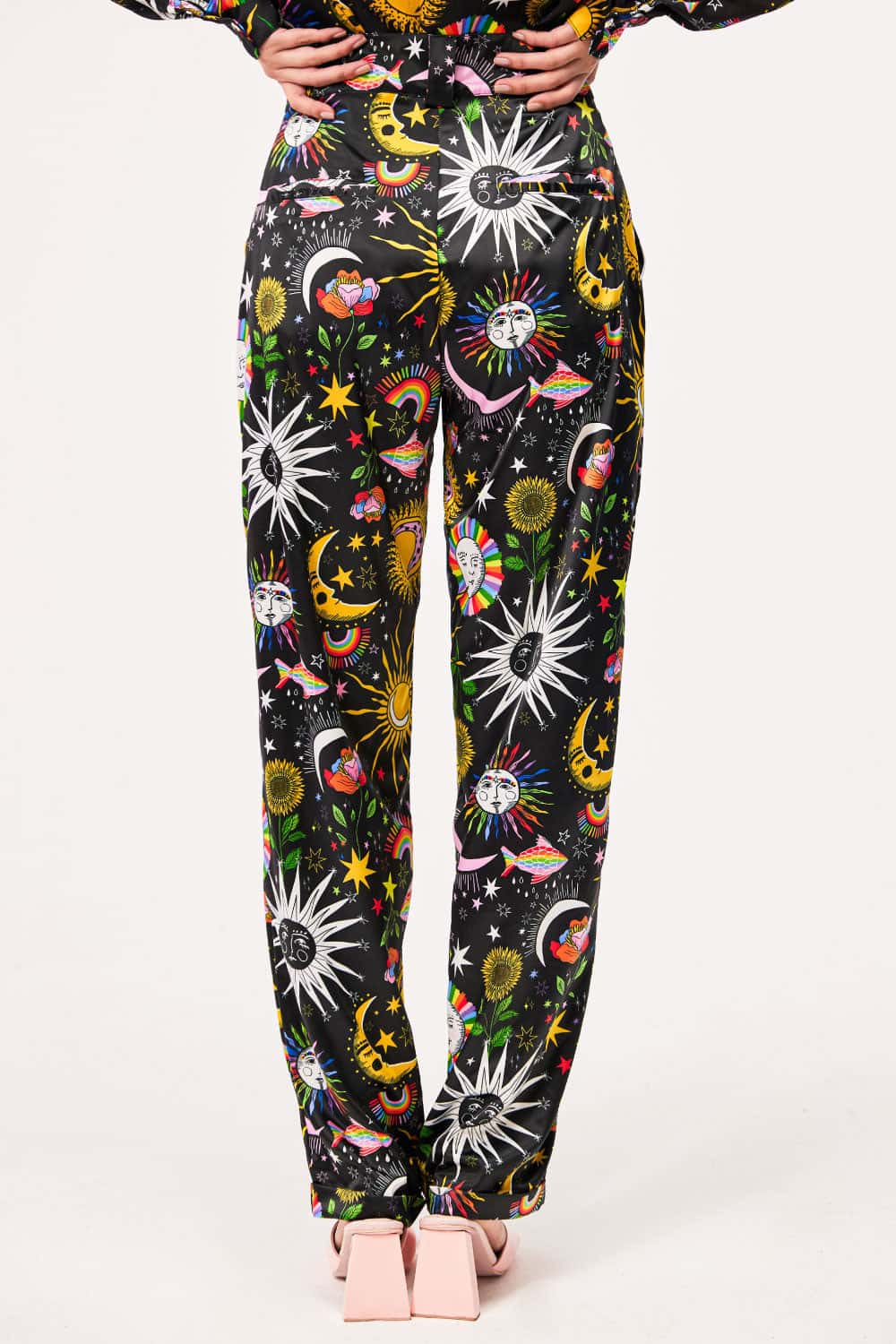 Pantalón Unisex / Estampado Madre Luna, Padre Sol Negro