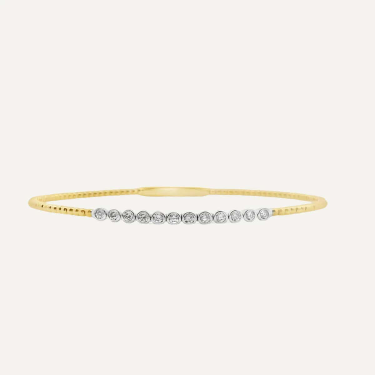 Pulsera Bangle dots barra biseles 14K