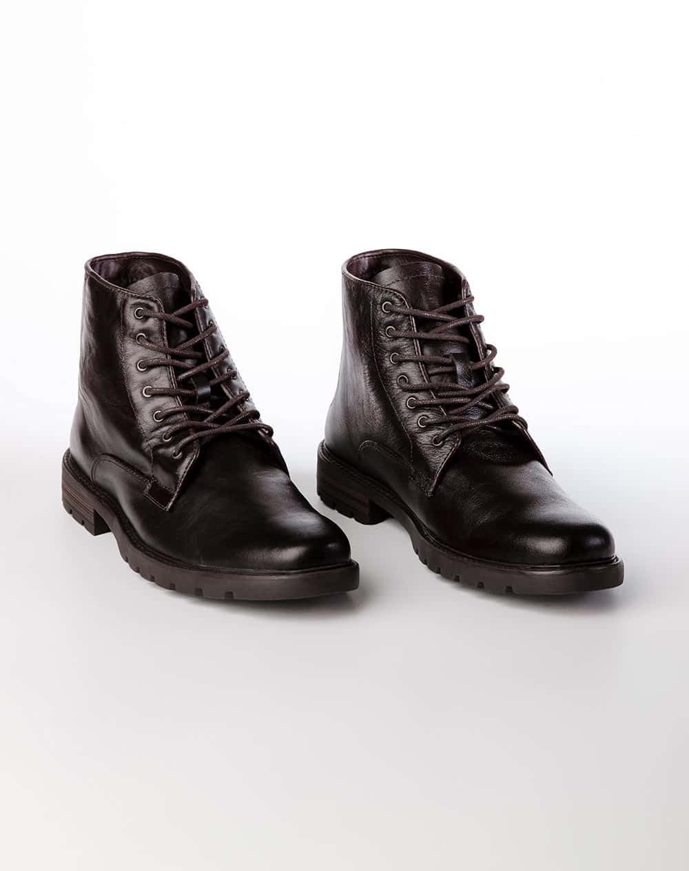 Botas tipo combat café hombre