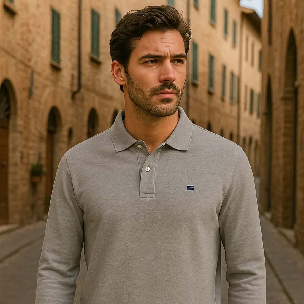 Polo Long Sleeves - Gris blu