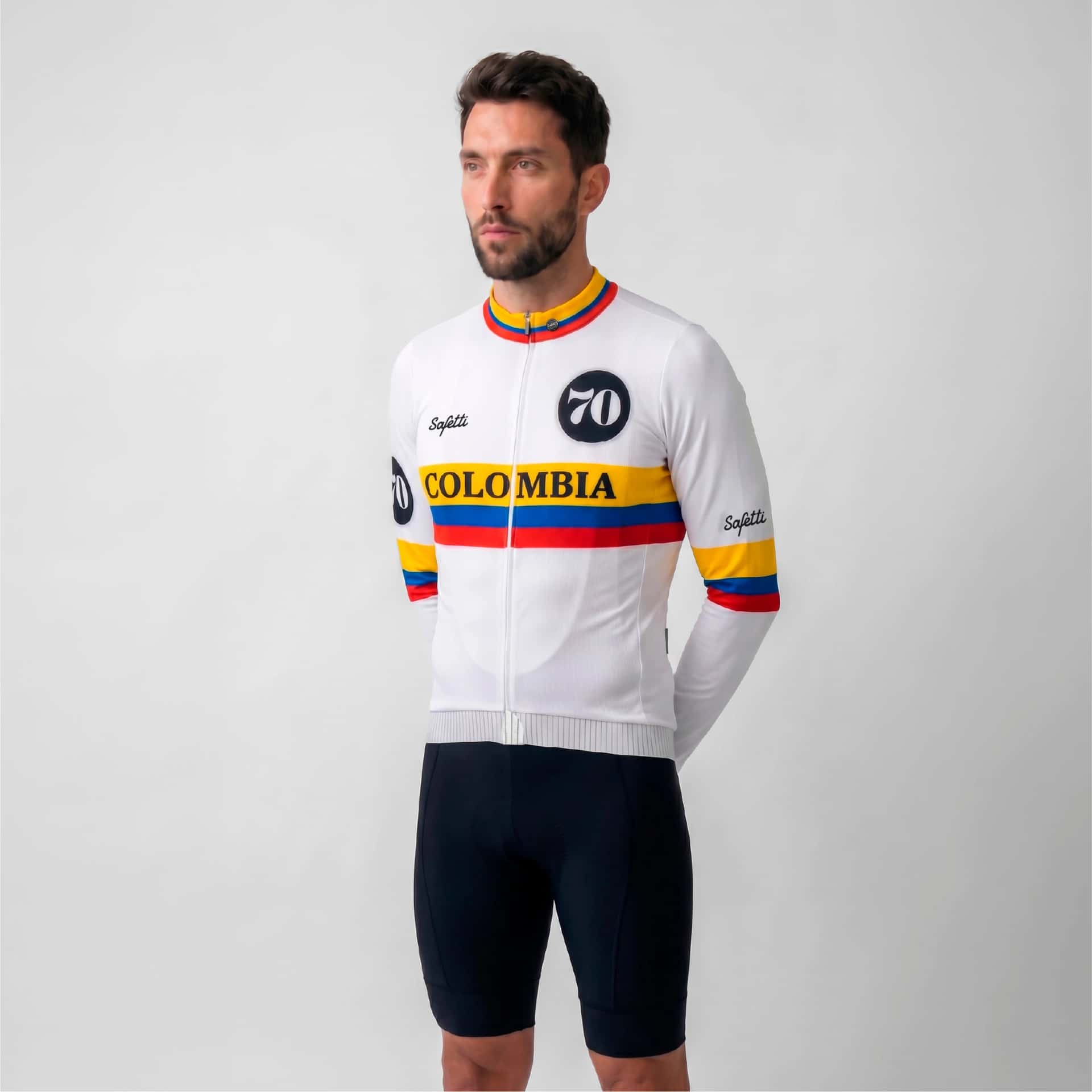 CAMISA CICLISMO MANGA LARGA COLOMBIA COCHISE 70 PARA HOMBRE - miniatura 1