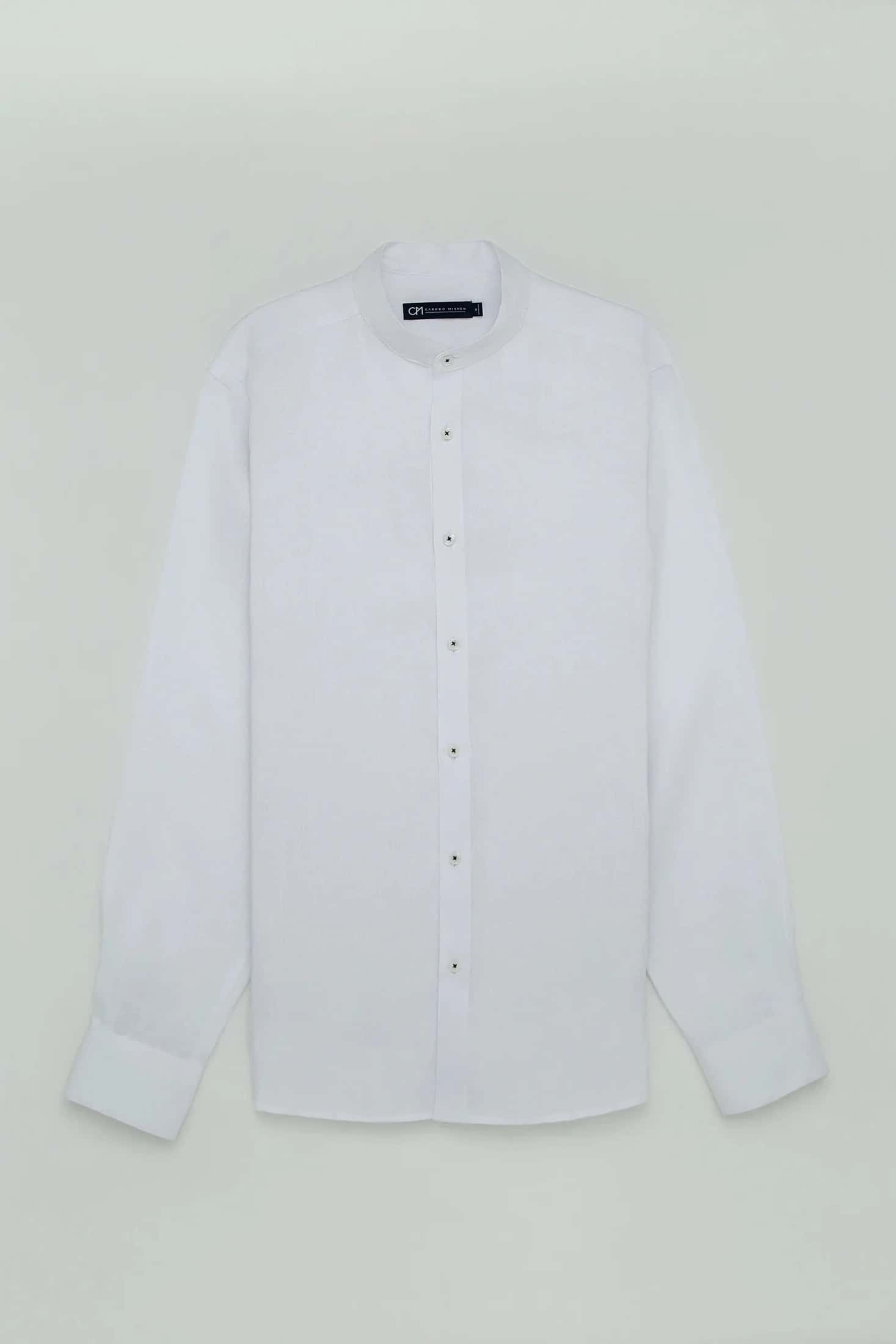 Camisa Cuello Mao Lino Blanco