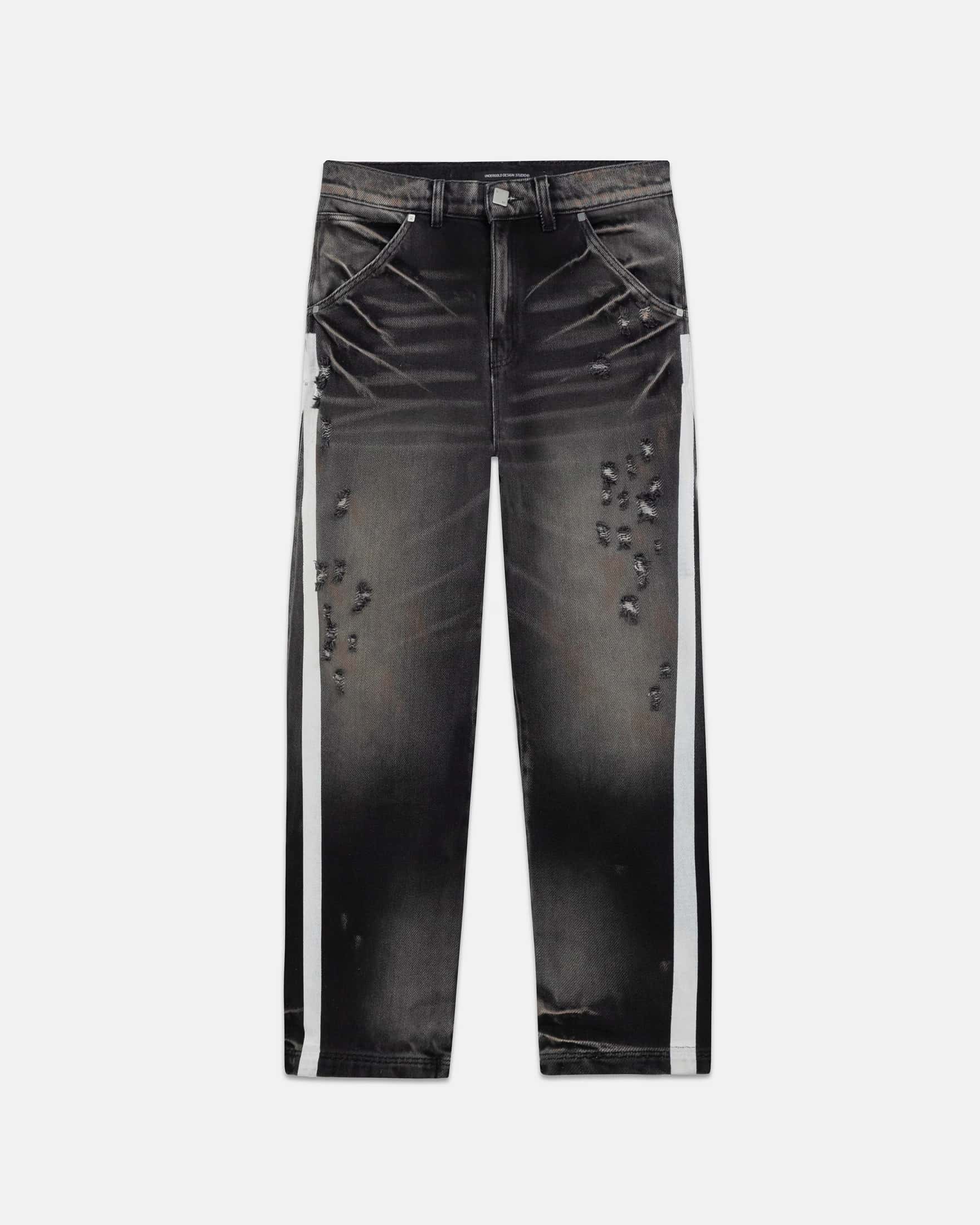 Holy State Stripe Wide Jeans Ash Black