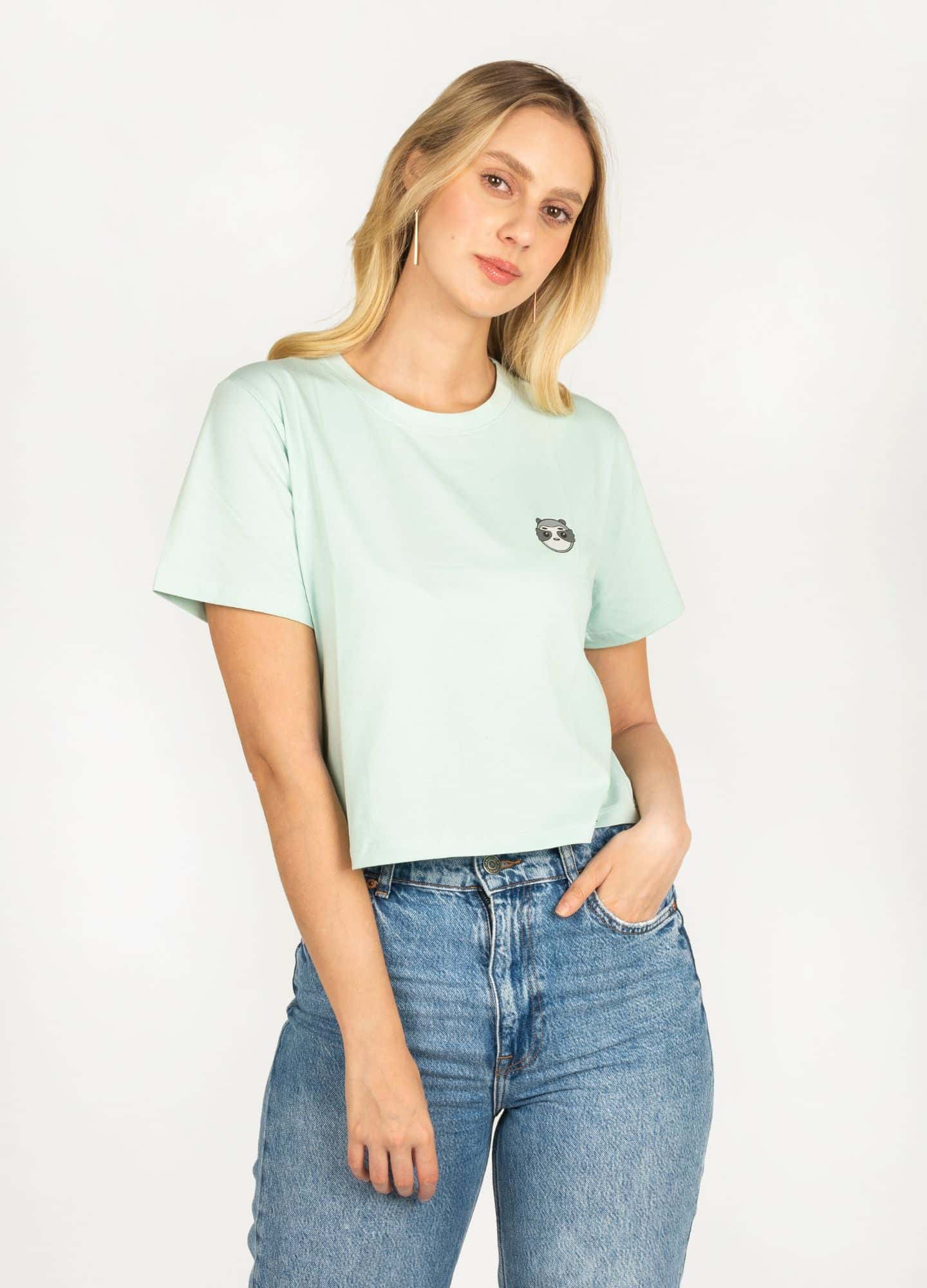 Basic Perezoso Crop Top – Celeste