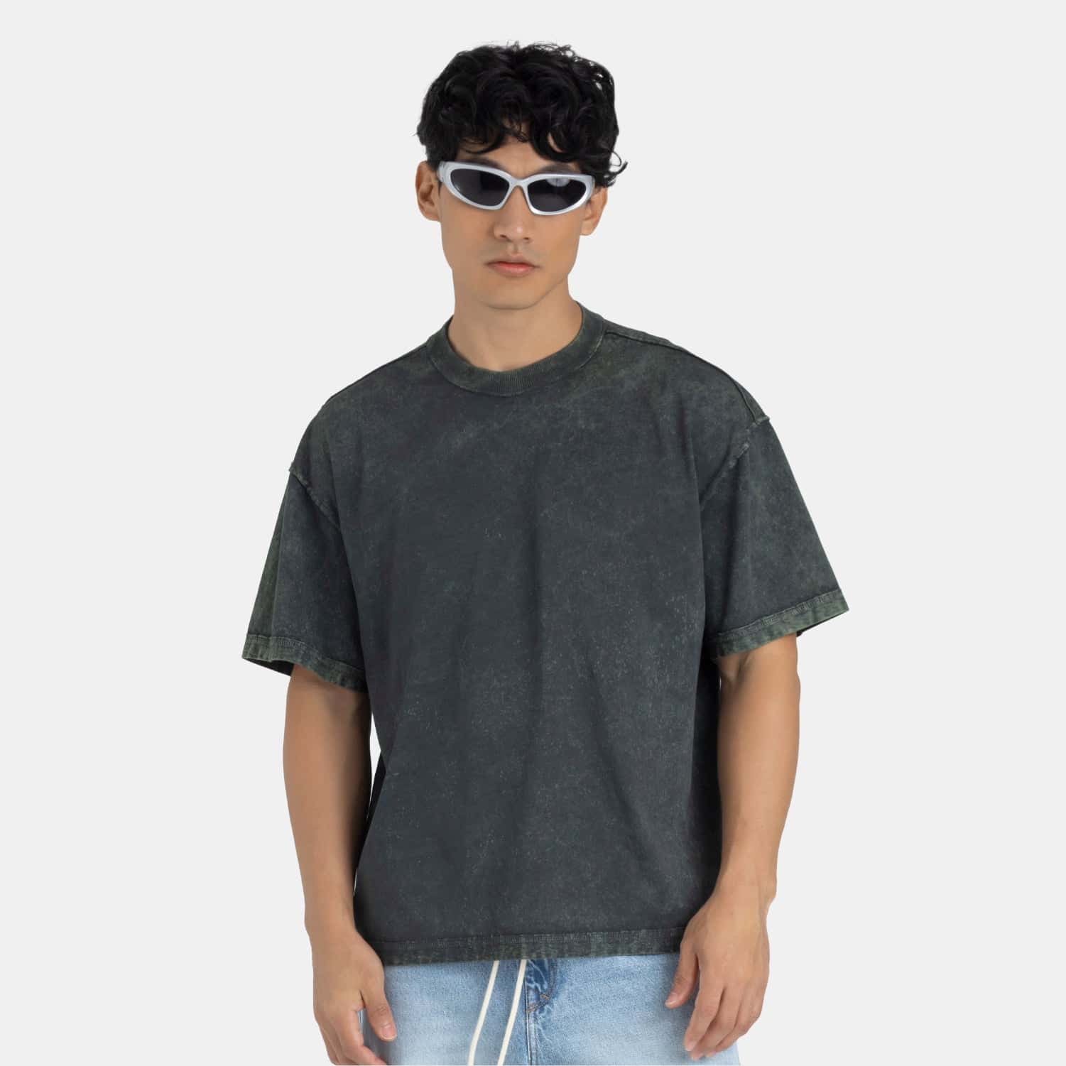 Acid Washed Boxy Tee Green