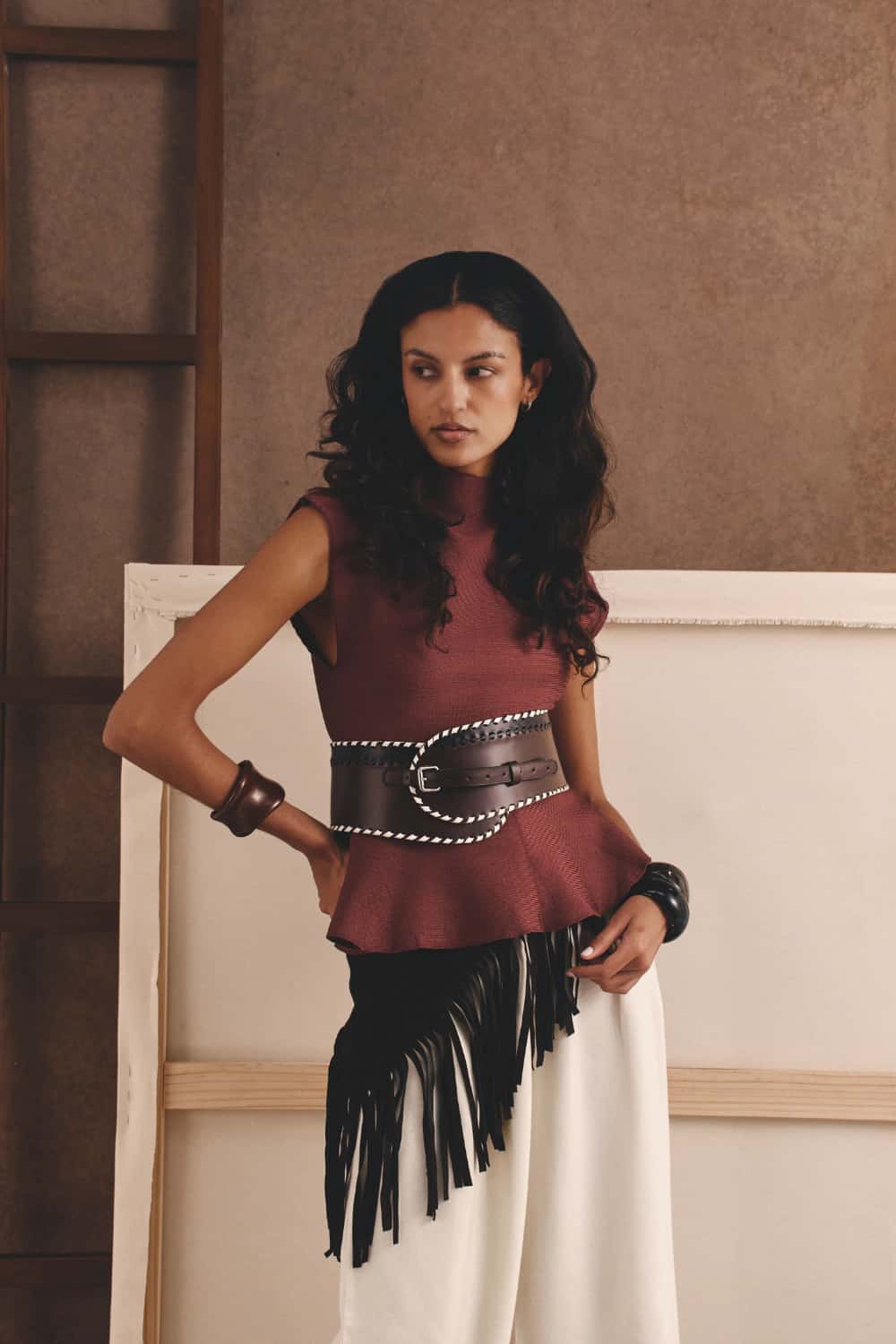 "LA MONA" TOP BURGUNDY - miniatura 5