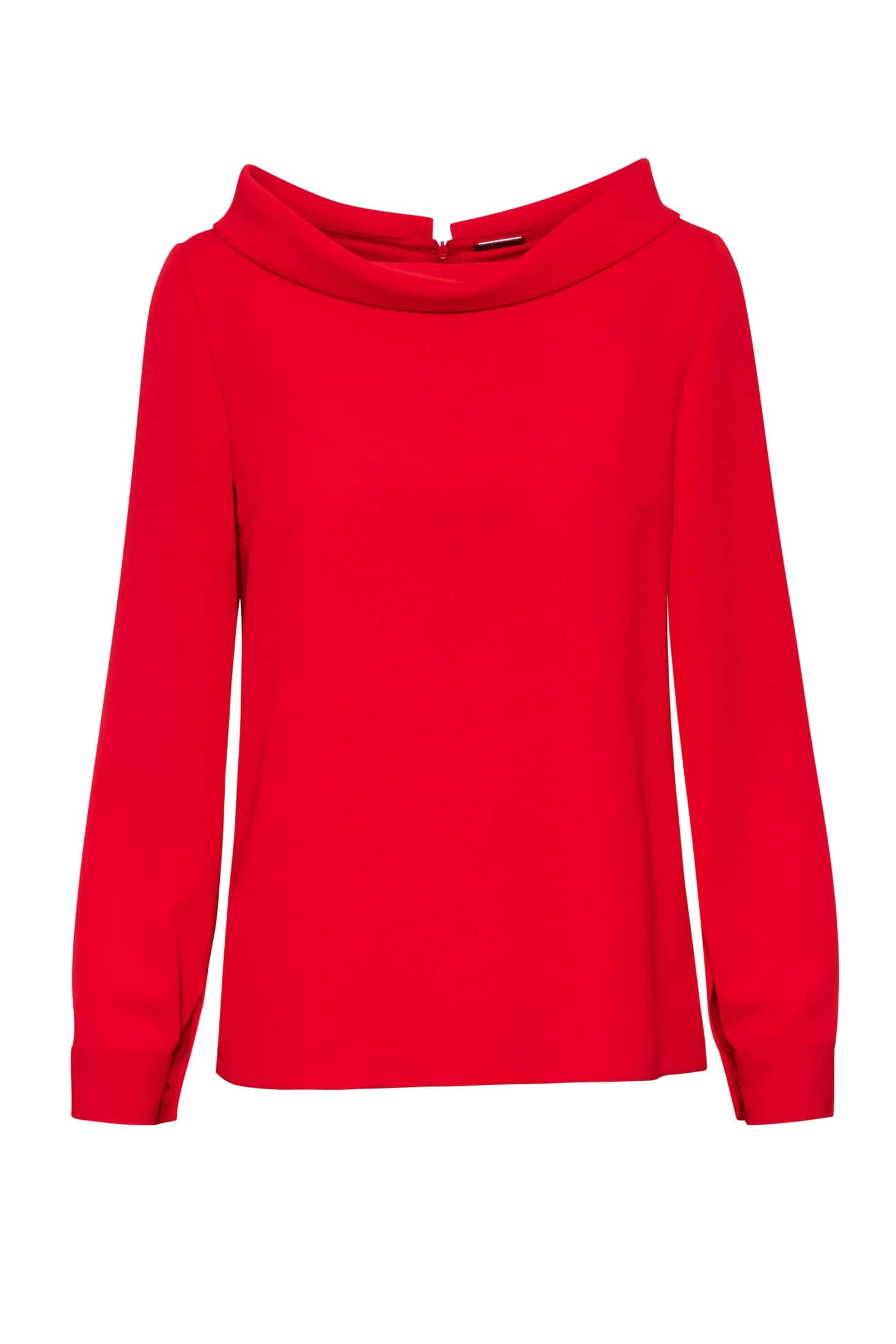 High-Neck Long-Sleeve Cady Blouse - miniatura 4