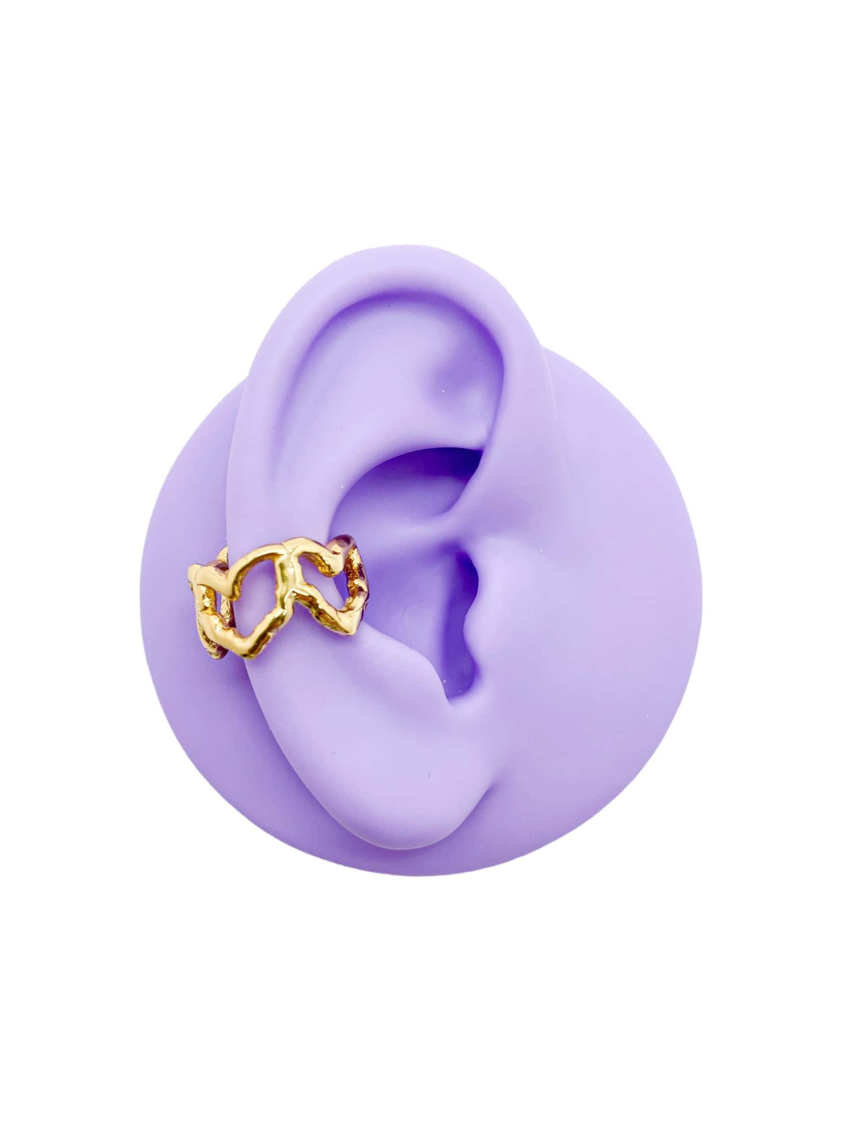 ear cuff corazones cosmic water gold - miniatura 1